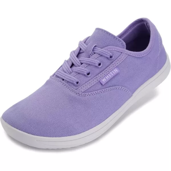 imageWHITIN Womens Wide Canvas Barefoot Shoes  Zero Drop Sole  Minimalist Casual SneakerW87  Purple