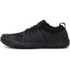 imageWHITIN Mens Trail Running Shoes Minimalist Barefoot 5 Five Fingers Wide Width Toe Box Gym Workout Fitness Low Zero Drop Male Sneakers Treadmill Free Athletic Ultra Black Gray Size 11