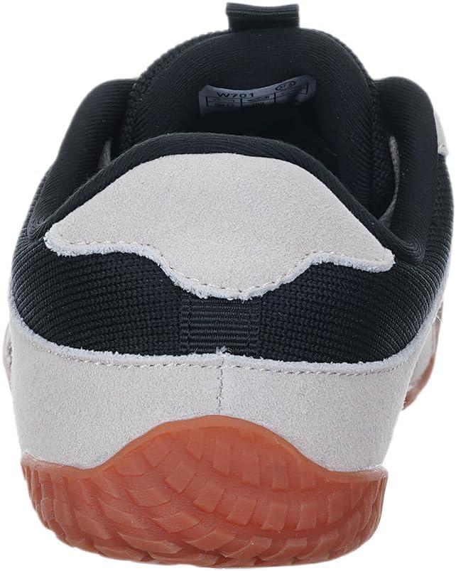 imageWHITIN Womens Wide Barefoot Sneakers  Retro TrackInspired Trainer  Zero Drop LifestyleBlack Gum