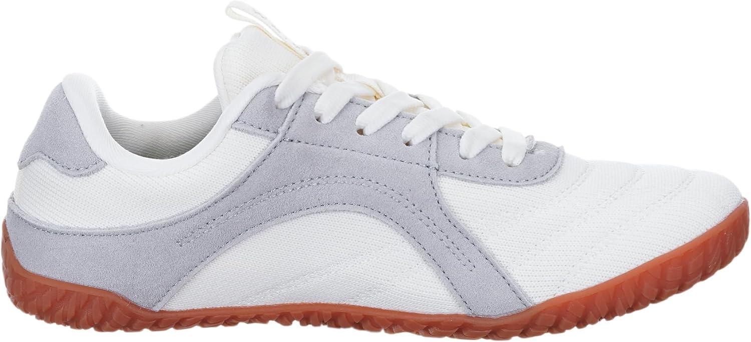 imageWHITIN Womens Wide Barefoot Sneakers  Retro TrackInspired Trainer  Zero Drop LifestyleWhite Gum