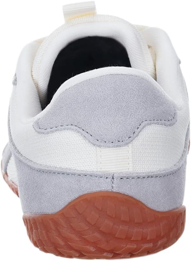imageWHITIN Womens Wide Barefoot Sneakers  Retro TrackInspired Trainer  Zero Drop LifestyleWhite Gum