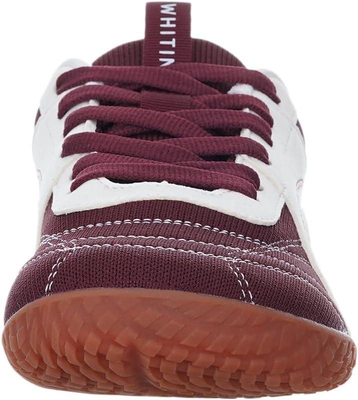 imageWHITIN Womens Wide Barefoot Sneakers  Retro TrackInspired Trainer  Zero Drop LifestyleWine Gum