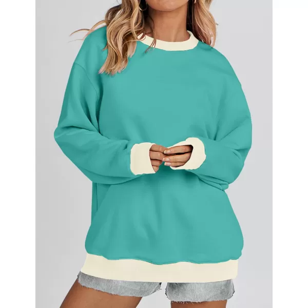 imageZESICA 2023 Sweatshirts for Women Casual Oversized Long Sleeve Crewneck Y2K Fleece Loose Pullover Sweatshirt TopsLake