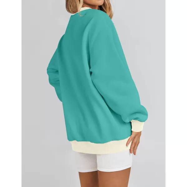 imageZESICA 2023 Sweatshirts for Women Casual Oversized Long Sleeve Crewneck Y2K Fleece Loose Pullover Sweatshirt TopsLake