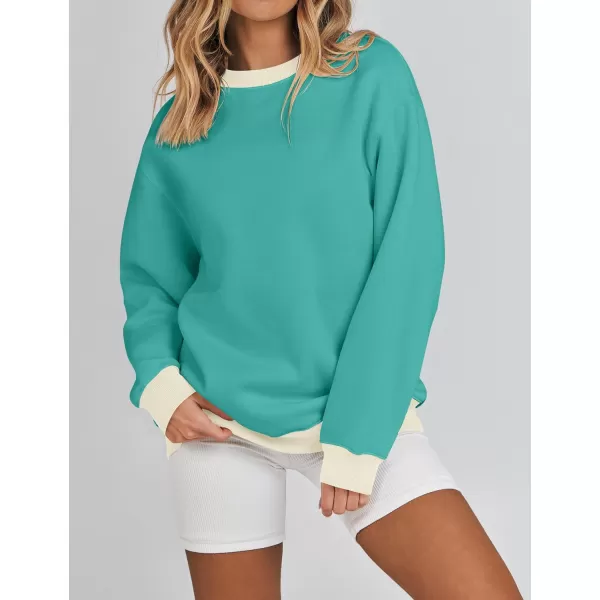 imageZESICA 2023 Sweatshirts for Women Casual Oversized Long Sleeve Crewneck Y2K Fleece Loose Pullover Sweatshirt TopsLake
