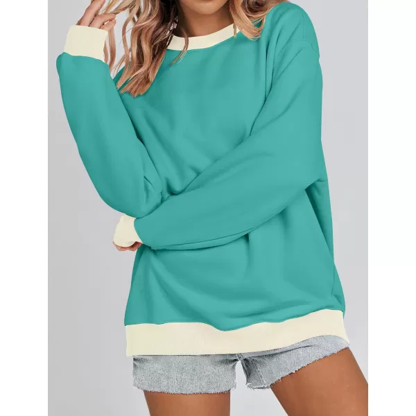 imageZESICA 2023 Sweatshirts for Women Casual Oversized Long Sleeve Crewneck Y2K Fleece Loose Pullover Sweatshirt TopsLake