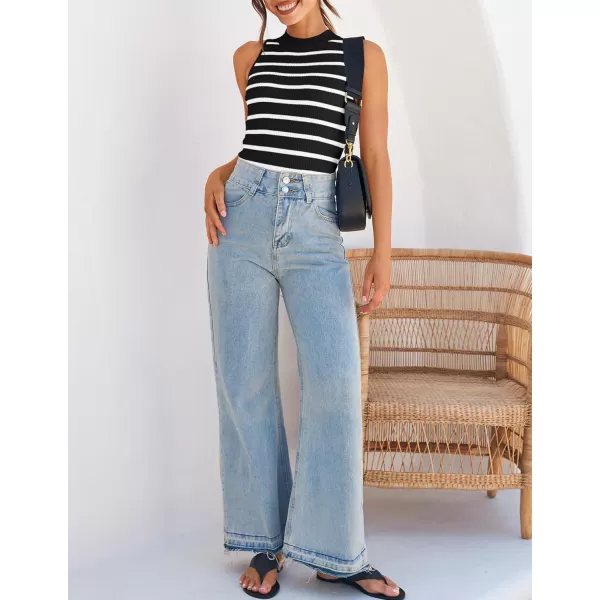 imageZESICA Ribbed Tank Top for Women Summer Sleeveless Shirts High Neck Striped Basic Casual Slim Fitted 2024 FashionBlack
