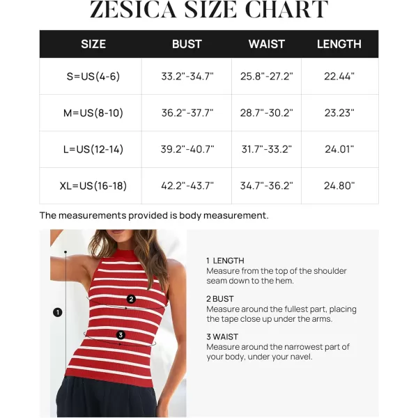 imageZESICA Ribbed Tank Top for Women Summer Sleeveless Shirts High Neck Striped Basic Casual Slim Fitted 2024 FashionRed