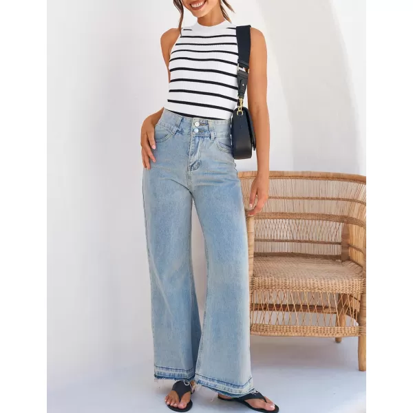 imageZESICA Ribbed Tank Top for Women Summer Sleeveless Shirts High Neck Striped Basic Casual Slim Fitted 2024 FashionWhite