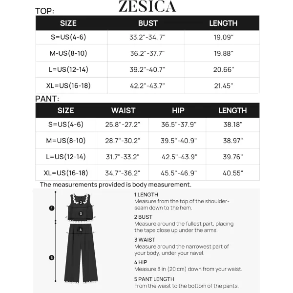 imageZESICA Summer 2 Piece Sets for Women Linen Tank Top and Wide Leg Pants Matching Lounge Sets Spring Outfits TracksuitsBlack