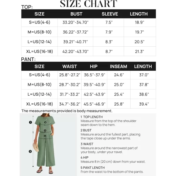 imageZESICA Womens 2 Piece Outfits Linen Short Sleeve Crop Top and High Waist Pants Lounge Matching Set 2023 Trendy ClothesCeladon