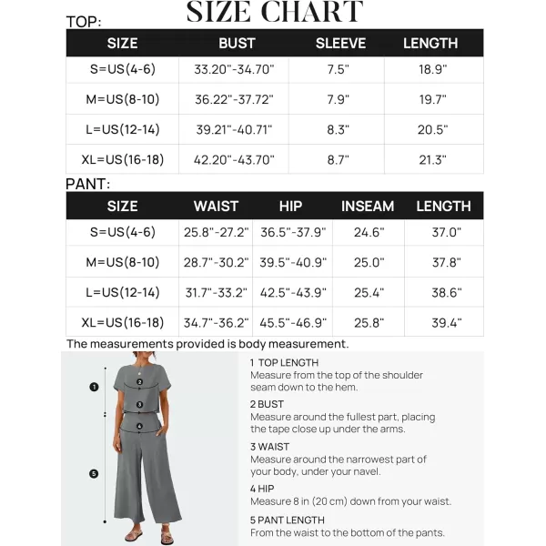 imageZESICA Womens 2 Piece Outfits Linen Short Sleeve Crop Top and High Waist Pants Lounge Matching Set 2023 Trendy ClothesDustyblue
