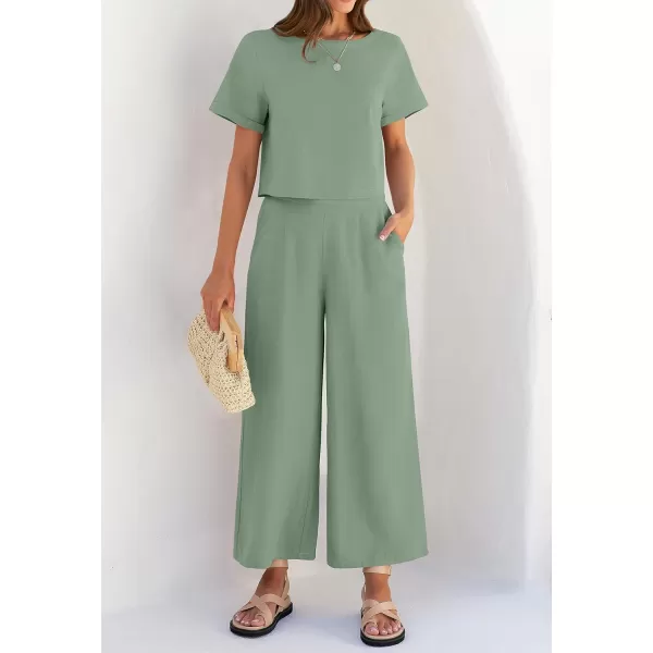imageZESICA Womens 2 Piece Outfits Linen Short Sleeve Crop Top and High Waist Pants Lounge Matching Set 2023 Trendy ClothesZESICA Womens 2 Piece Outfits Linen Short Sleeve Crop Top and High Waist Pants Lounge Matching Set 2023 Trendy Clothes
