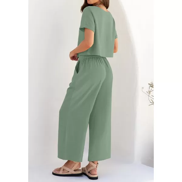 imageZESICA Womens 2 Piece Outfits Linen Short Sleeve Crop Top and High Waist Pants Lounge Matching Set 2023 Trendy ClothesZESICA Womens 2 Piece Outfits Linen Short Sleeve Crop Top and High Waist Pants Lounge Matching Set 2023 Trendy Clothes