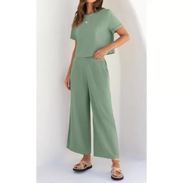 imageZESICA Womens 2 Piece Outfits Linen Short Sleeve Crop Top and High Waist Pants Lounge Matching Set 2023 Trendy ClothesZESICA Womens 2 Piece Outfits Linen Short Sleeve Crop Top and High Waist Pants Lounge Matching Set 2023 Trendy Clothes