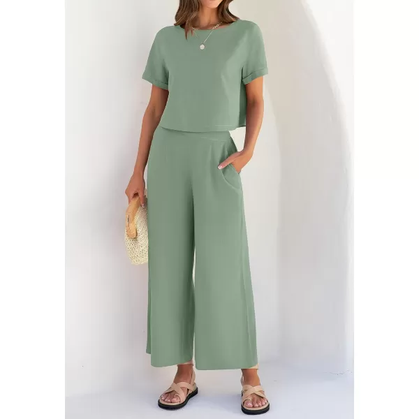 imageZESICA Womens 2 Piece Outfits Linen Short Sleeve Crop Top and High Waist Pants Lounge Matching Set 2023 Trendy ClothesZESICA Womens 2 Piece Outfits Linen Short Sleeve Crop Top and High Waist Pants Lounge Matching Set 2023 Trendy Clothes