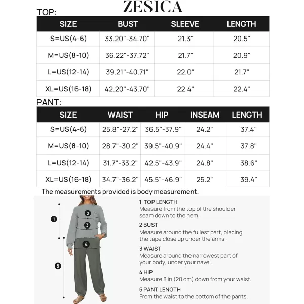 imageZESICA Womens 2 Piece Outfits Sweater Set Long Sleeve Mock Neck Knit Pullover Top High Waist Pant Tracksuit Lounge SetsGrey