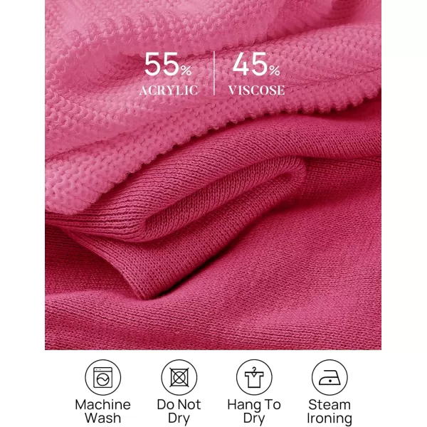 imageZESICA Womens 2 Piece Outfits Sweater Set Long Sleeve Mock Neck Knit Pullover Top High Waist Pant Tracksuit Lounge SetsRose