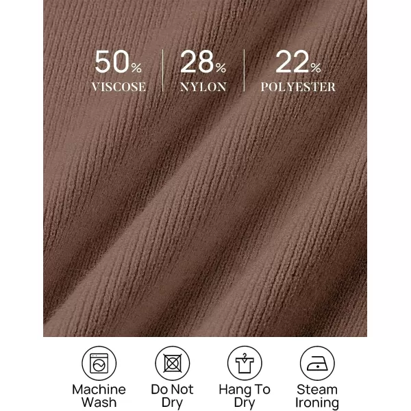 imageZESICA Womens 2 Piece Outfits Sweater Set Long Sleeve Mock Neck Knit Pullover and Wide Leg Pants Lounge Sets SweatsuitBrown