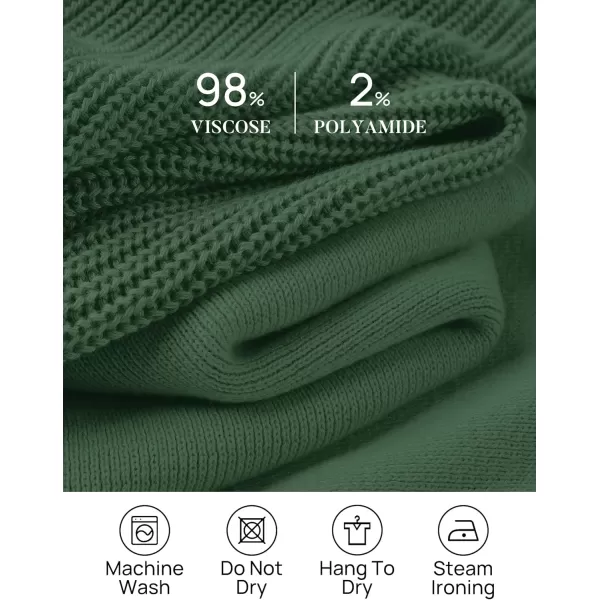 imageZESICA Womens 2 Piece Outfits Sweater Set Short Sleeve Mock Neck Knit Pullover Top High Waist Pant Tracksuit Lounge SetsDarkgreen
