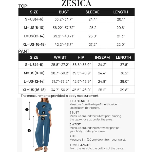 imageZESICA Womens 2 Piece Outfits Sweater Set Short Sleeve Mock Neck Knit Pullover Top High Waist Pant Tracksuit Lounge SetsDustyblue