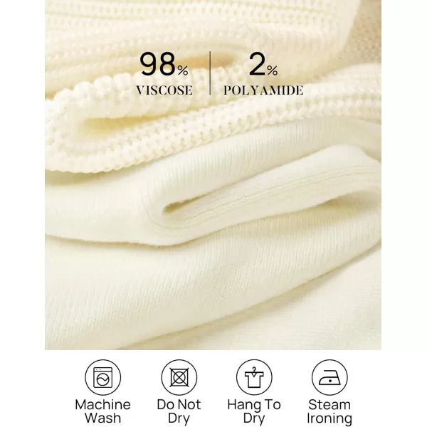 imageZESICA Womens 2 Piece Outfits Sweater Set Short Sleeve Mock Neck Knit Pullover Top High Waist Pant Tracksuit Lounge SetsIvory