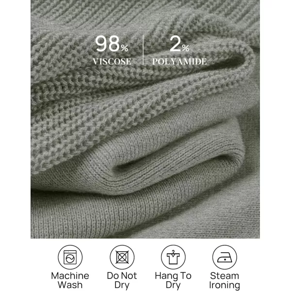 imageZESICA Womens 2 Piece Outfits Sweater Set Short Sleeve Mock Neck Knit Pullover Top High Waist Pant Tracksuit Lounge SetsLightgrey