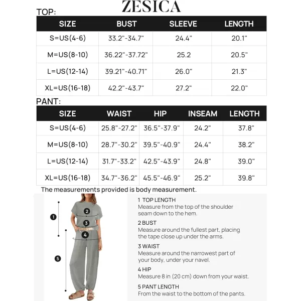 imageZESICA Womens 2 Piece Outfits Sweater Set Short Sleeve Mock Neck Knit Pullover Top High Waist Pant Tracksuit Lounge SetsLightgrey