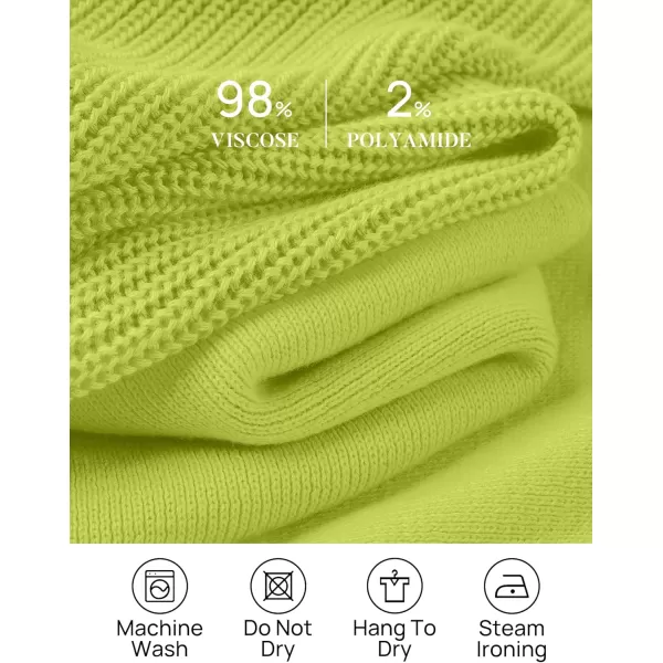 imageZESICA Womens 2 Piece Outfits Sweater Set Short Sleeve Mock Neck Knit Pullover Top High Waist Pant Tracksuit Lounge SetsLime