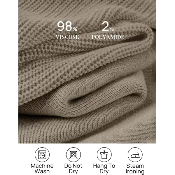 imageZESICA Womens 2 Piece Outfits Sweater Set Short Sleeve Mock Neck Knit Pullover Top High Waist Pant Tracksuit Lounge SetsMocha