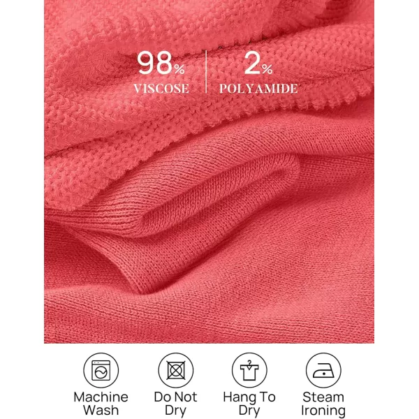 imageZESICA Womens 2 Piece Outfits Sweater Set Short Sleeve Mock Neck Knit Pullover Top High Waist Pant Tracksuit Lounge SetsWatermelon