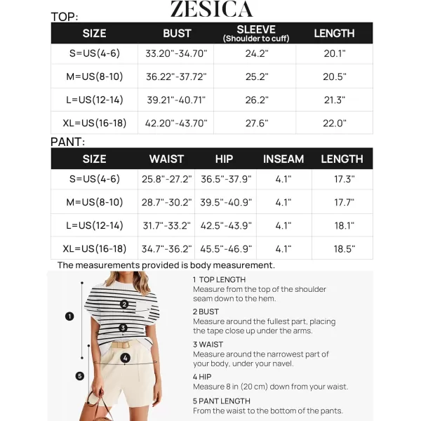imageZESICA Womens 2 Piece Outfits Sweater Set Short Sleeve Mock Neck Knit Pullover Top and Shorts Tracksuit Lounge SetsCream