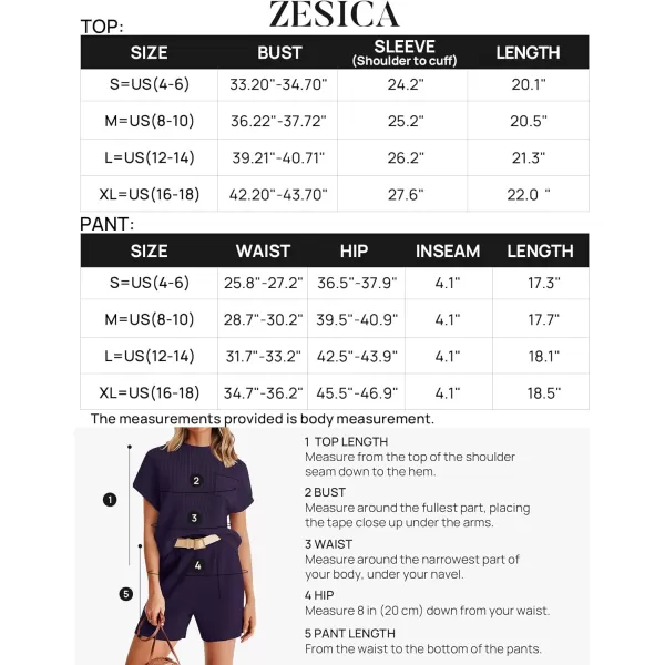 imageZESICA Womens 2 Piece Outfits Sweater Set Short Sleeve Mock Neck Knit Pullover Top and Shorts Tracksuit Lounge SetsDarkpurple