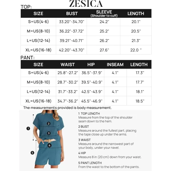 imageZESICA Womens 2 Piece Outfits Sweater Set Short Sleeve Mock Neck Knit Pullover Top and Shorts Tracksuit Lounge SetsGreyblue
