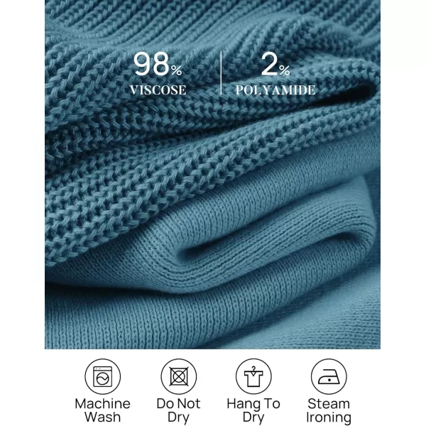imageZESICA Womens 2 Piece Outfits Sweater Set Short Sleeve Mock Neck Knit Pullover Top and Shorts Tracksuit Lounge SetsGreyblue