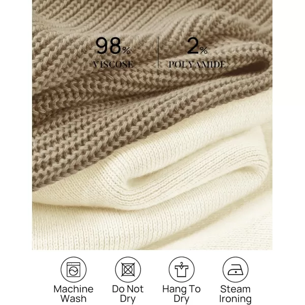 imageZESICA Womens 2 Piece Outfits Sweater Set Short Sleeve Mock Neck Knit Pullover Top and Shorts Tracksuit Lounge SetsSand