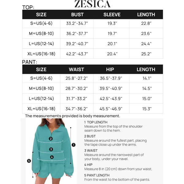 imageZESICA Womens 2 Piece Outfits Sweatsuit Set Oversized Y2k Zipper Hoodie Sweatshirt and Shorts Tracksuit Lounge SetsBlue