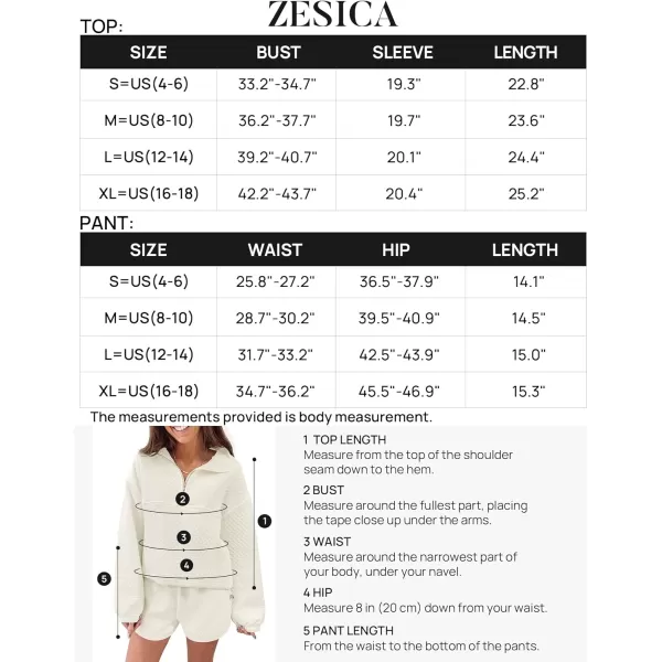 imageZESICA Womens 2 Piece Outfits Sweatsuit Set Oversized Y2k Zipper Hoodie Sweatshirt and Shorts Tracksuit Lounge SetsWhite