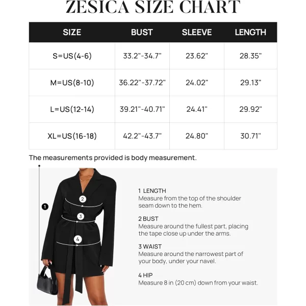 imageZESICA Womens 2023 Blazers Long Sleeve Lapel Open Front Oversized Business Work Office Jackets Blazer with BeltBlack