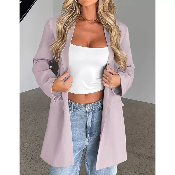imageZESICA Womens 2023 Blazers Long Sleeve Lapel Open Front Oversized Business Work Office Jackets Blazer with BeltPurple