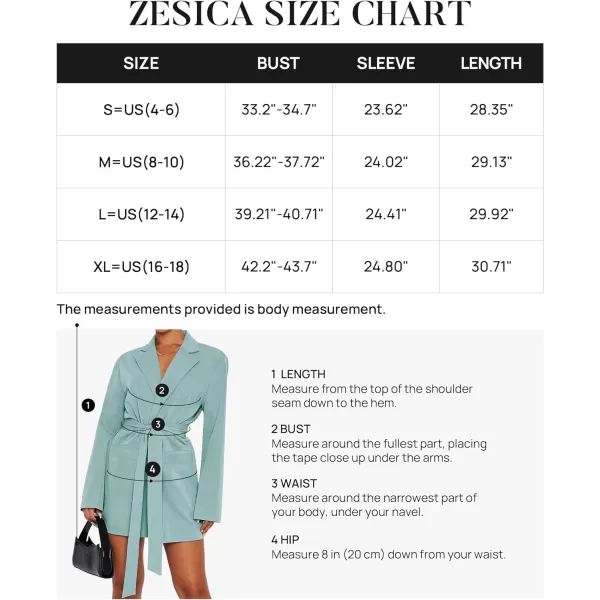 imageZESICA Womens 2023 Blazers Long Sleeve Lapel Open Front Oversized Business Work Office Jackets Blazer with BeltSage