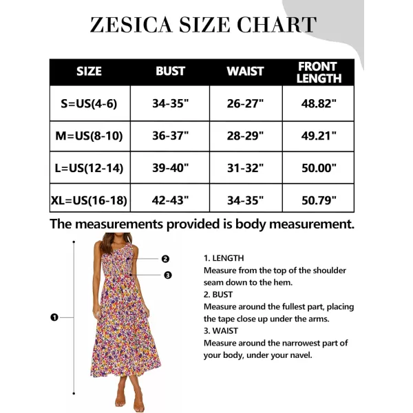 imageZESICA Womens 2023 Bohemian Summer Floral Print One Shoulder Sleeveless Smocked Ruffle Tiered Beach Long Midi DressPurple