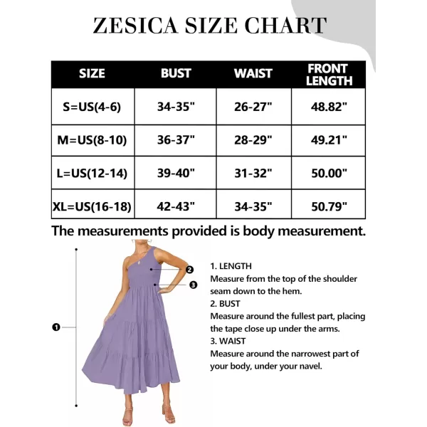 imageZESICA Womens 2023 Bohemian Summer Floral Print One Shoulder Sleeveless Smocked Ruffle Tiered Beach Long Midi DressSolidpurple
