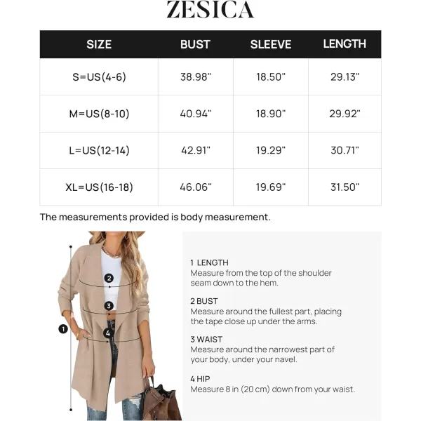 imageZESICA Womens 2023 Casual Lapel Cardigan Long Sleeve Open Front Irregular Hem Soft Knitted Sweater Coat with PocketsOats