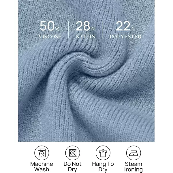 imageZESICA Womens 2023 Casual Long Sleeve Cardigan V Neck Button Down Open Front Knit Loose Oversized Sweater CoatBlue
