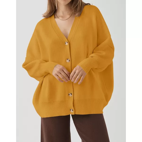 imageZESICA Womens 2023 Casual Long Sleeve Cardigan V Neck Button Down Open Front Knit Loose Oversized Sweater CoatGinger