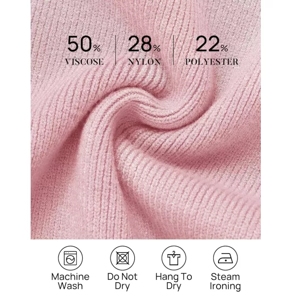 imageZESICA Womens 2023 Casual Long Sleeve Cardigan V Neck Button Down Open Front Knit Loose Oversized Sweater CoatPink