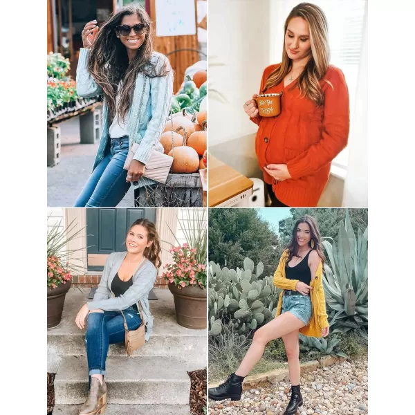 imageZESICA Womens 2023 Fall Casual Long Sleeve Button Down Open Front Cable Knit Cardigan Sweater CoatCamel