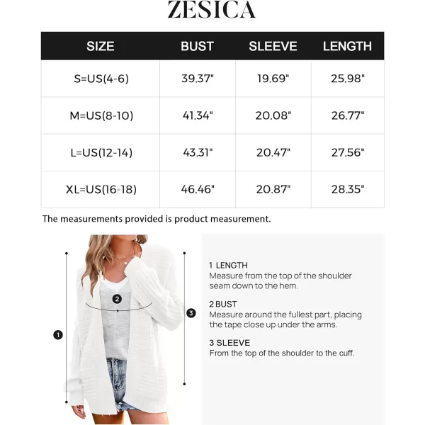 imageZESICA Womens 2023 Fall Casual Long Sleeve Cable Knit Open Front Loose Chunky Sweater Cardigan Coat OuterwearCream