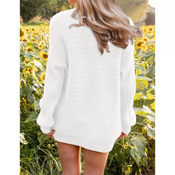 imageZESICA Womens 2023 Fall Casual Long Sleeve Cable Knit Open Front Loose Chunky Sweater Cardigan Coat OuterwearCream